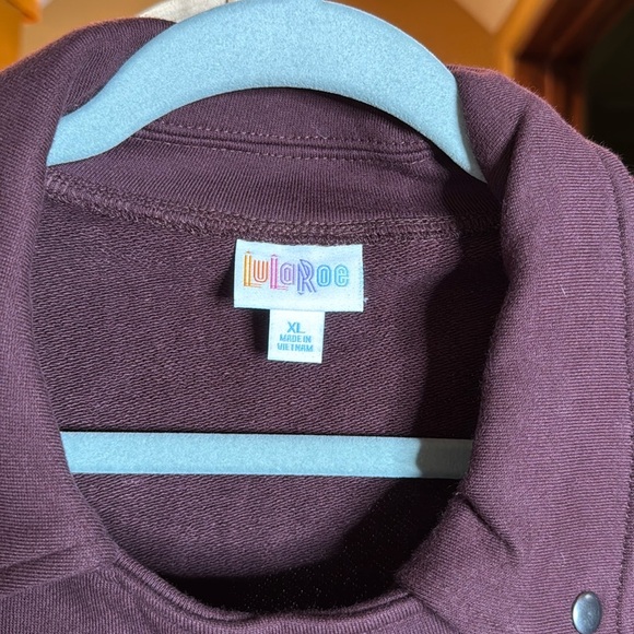 NWT LuLaRoe Presley Moto Maroon Burgundy Plum Jacket Asymmetrical Zipper Size XL - Picture 5 of 9